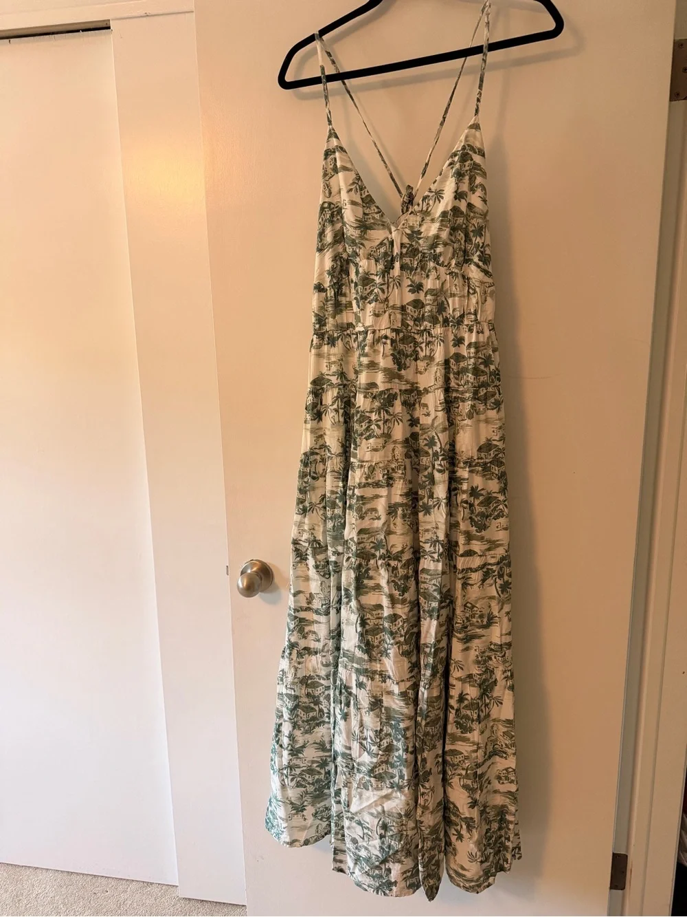 Green and White Maxi Sundress